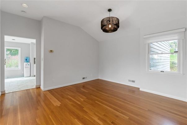 Empty room, Interior, Marble, Pendant Lights, Recessed Lighting, Wood Texture Flooring