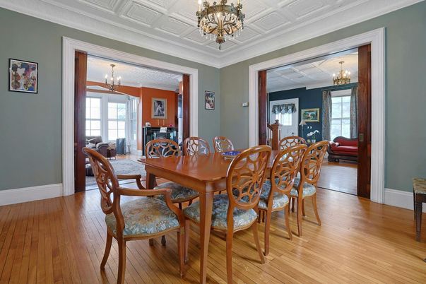 Chandelier, Dining room, Interior, Wood Texture Flooring