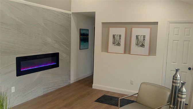 Fireplace, Interior, Wood Texture Flooring