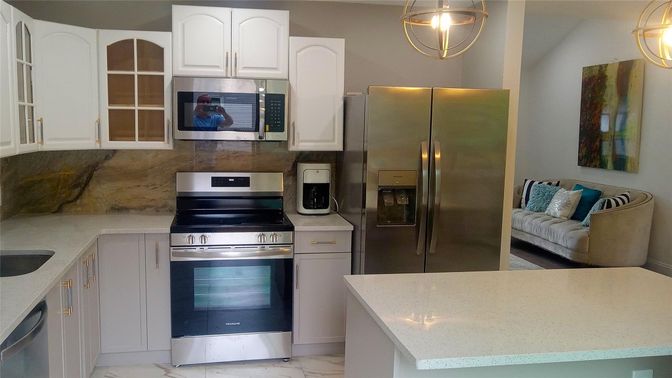 Interior, Kitchen, Marble, Stainless Steel Appliances