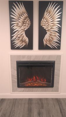 Fireplace, Interior, Wood Texture Flooring
