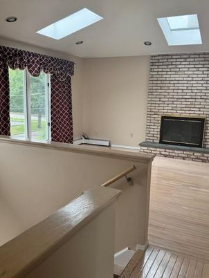 Fireplace, Interior, Recessed Lighting, Wood Texture Flooring