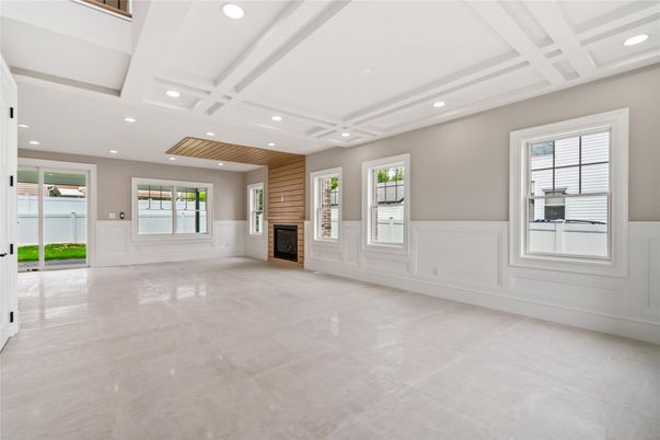 Empty room, Fireplace, Interior, Recessed Lighting