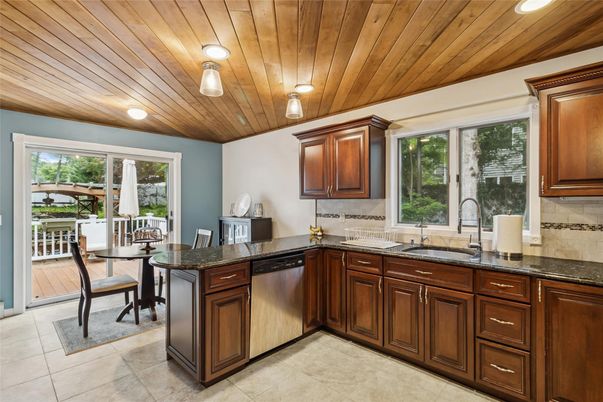 Dining room, Interior, Kitchen, Recessed Lighting, Wooden Ceilings