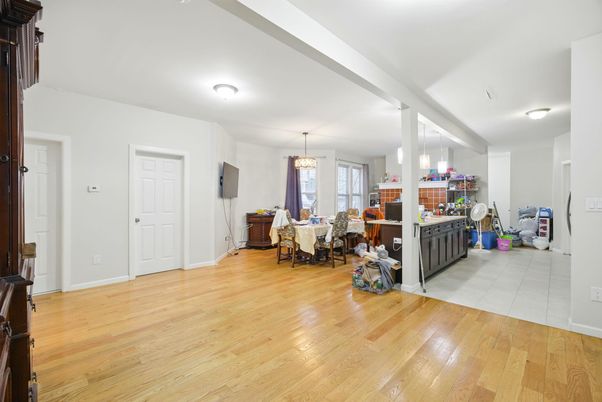 Chandelier, Dining room, Interior, Wood Texture Flooring