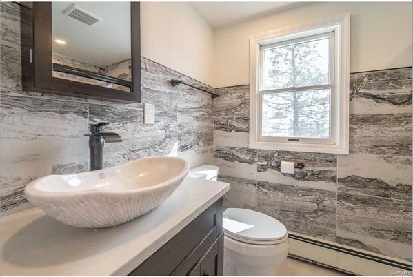Bathroom, Interior, Marble Walls, Recessed Lighting