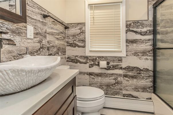 Bathroom, Glass Shower, Interior, Marble Walls