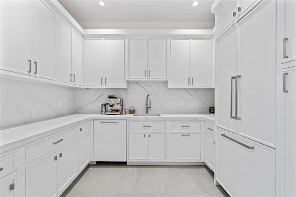Interior, Kitchen, Marble Walls, Recessed Lighting