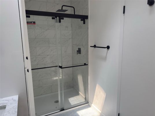 Bathroom, Glass Shower, Interior, Marble Walls