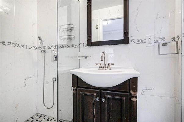 Bathroom, Glass Shower, Interior, Marble Walls