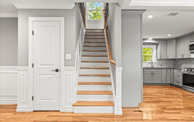 Interior, Kitchen, Recessed Lighting, Wood Texture Flooring