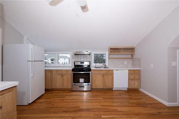 Interior, Kitchen, Stainless Steel Appliances, Wood Texture Flooring