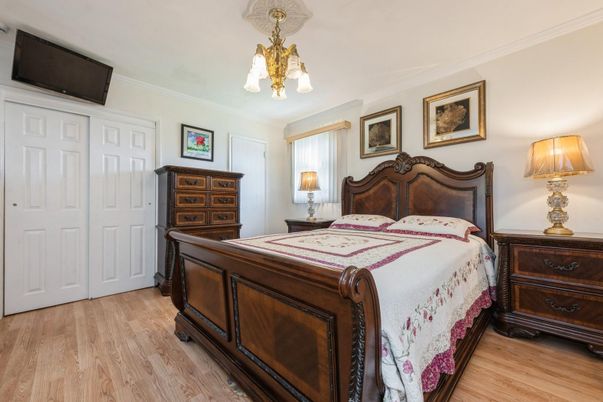 Bedroom, Chandelier, Interior, Wood Texture Flooring