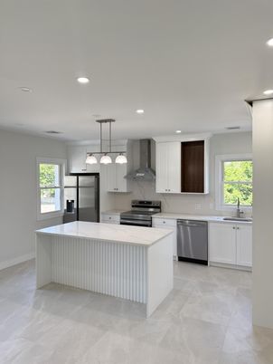 Interior, Kitchen, Pendant Lights, Recessed Lighting, Stainless Steel Appliances