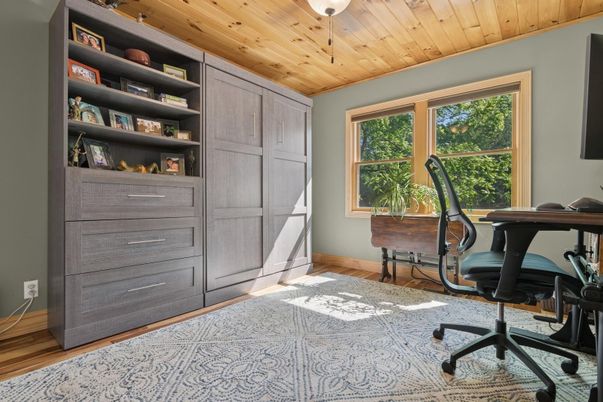 Home Office, Interior, Wooden Ceilings, Wood Texture Flooring