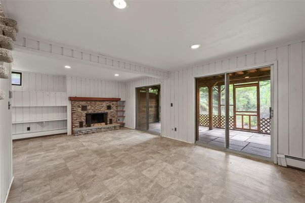 Empty room, Fireplace, Interior, Recessed Lighting
