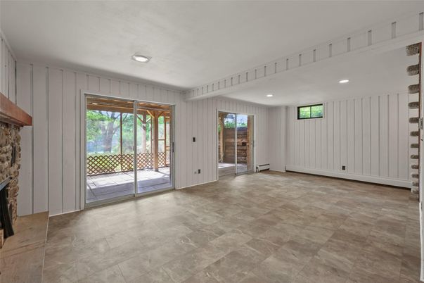 Empty room, Fireplace, Interior, Recessed Lighting