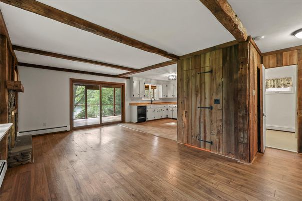 Empty room, Interior, Wooden Beams, Wood Texture Flooring