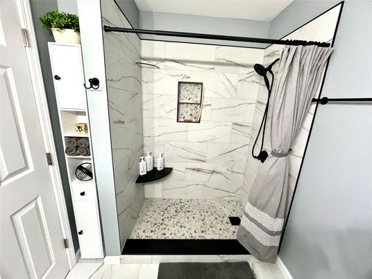 Bathroom, Glass Shower, Interior, Marble Walls