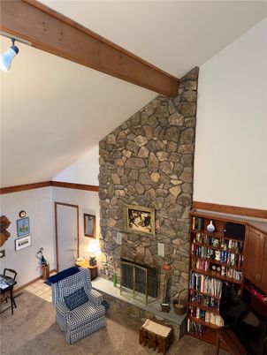 Fireplace, Interior, Stone Walls, Wooden Beams