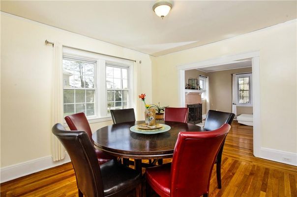 Dining room, Fireplace, Interior, Wood Texture Flooring