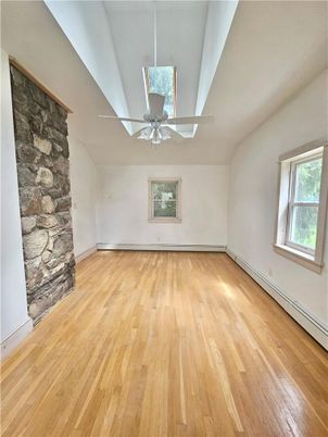 Empty room, Interior, Stone Walls, Wood Texture Flooring