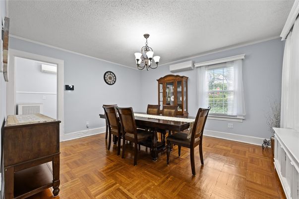 Chandelier, Dining room, Interior, Wood Texture Flooring