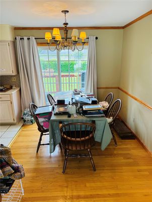 Chandelier, Dining room, Interior, Wood Texture Flooring