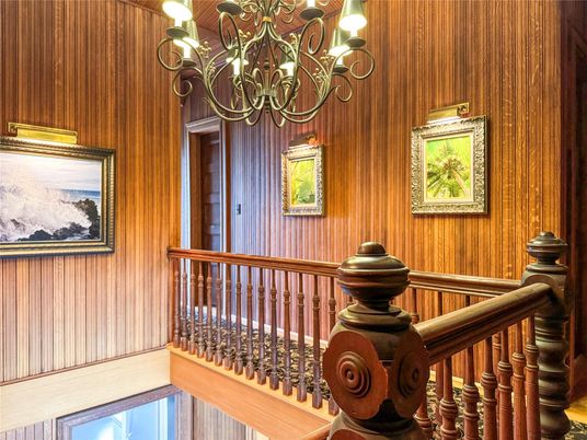 Chandelier, Interior, Wooden Walls