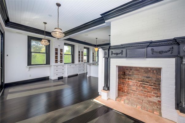 Interior, Pendant Lights, Stone Walls, Wood Texture Flooring