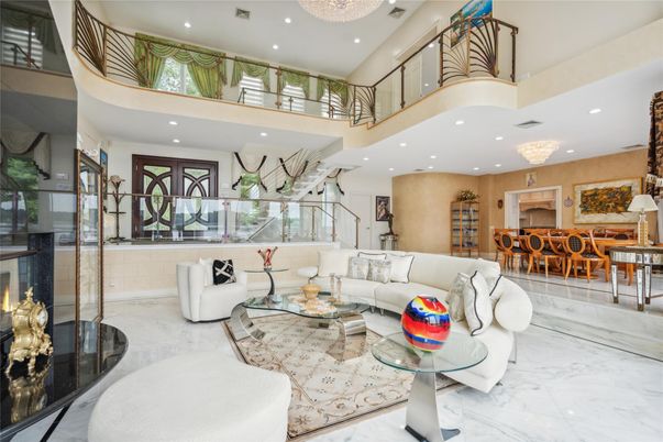 Chandelier, Dining room, Fireplace, Interior, Living room, Marble, Recessed Lighting