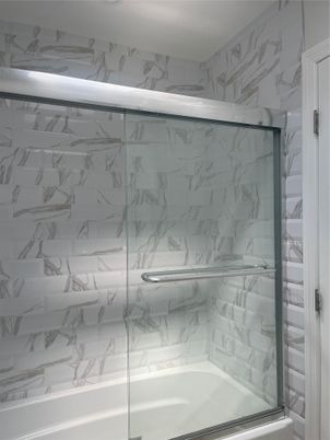 Bathroom, Glass Shower, Interior, Marble Walls