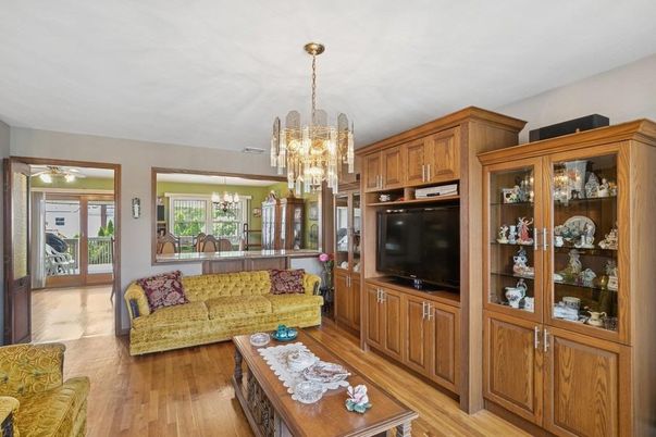 Chandelier, Interior, Living room, Wood Texture Flooring