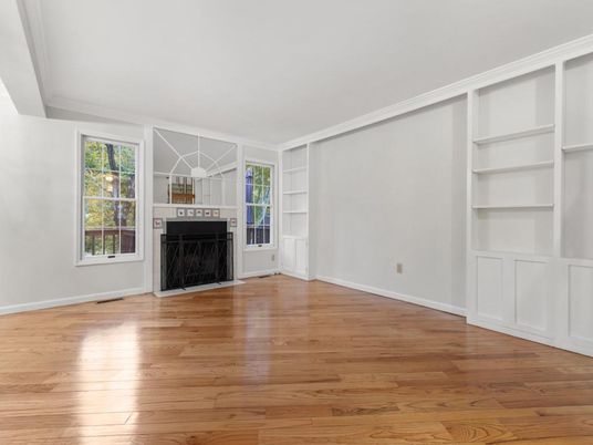 Empty room, Fireplace, Interior, Wood Texture Flooring