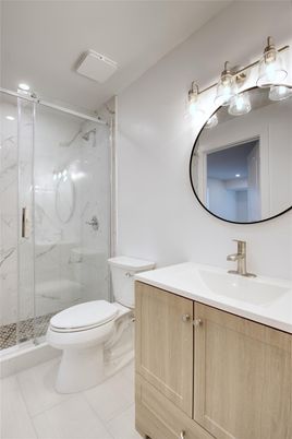 Bathroom, Glass Shower, Interior, Marble Walls