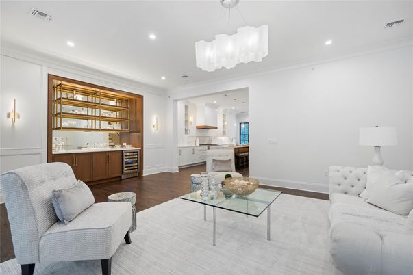 Interior, Kitchen, Living room, Pendant Lights, Recessed Lighting, Wood Texture Flooring