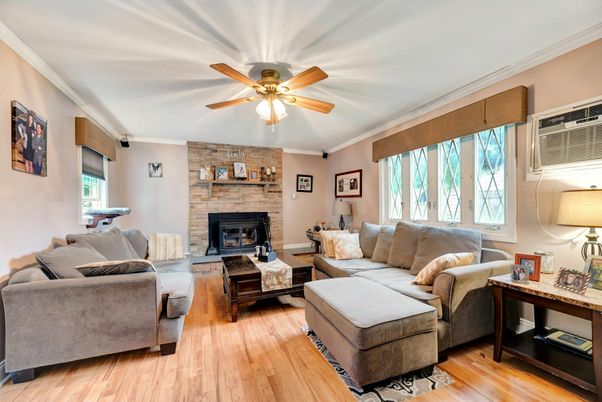 Fireplace, Interior, Living room, Stone Walls, Wood Texture Flooring
