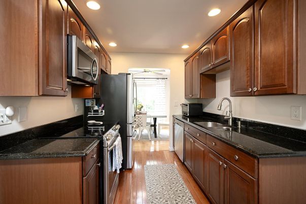 Dining room, Interior, Kitchen, Recessed Lighting, Wood Texture Flooring