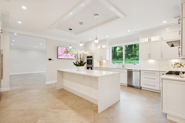 Interior, Kitchen, Pendant Lights, Recessed Lighting, Stainless Steel Appliances
