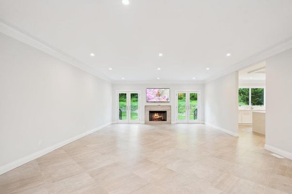 Empty room, Fireplace, Interior, Recessed Lighting