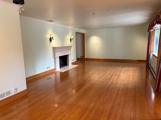 Empty room, Fireplace, Interior, Wood Texture Flooring