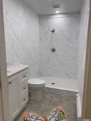 Bathroom, Interior, Marble Walls, Recessed Lighting