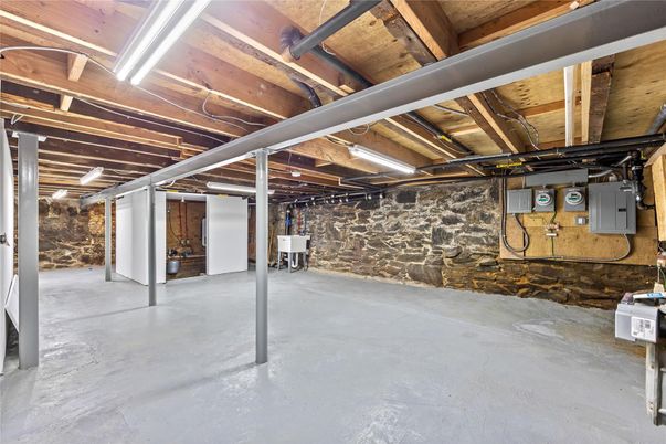 Interior, Stone Walls, Wooden Beams