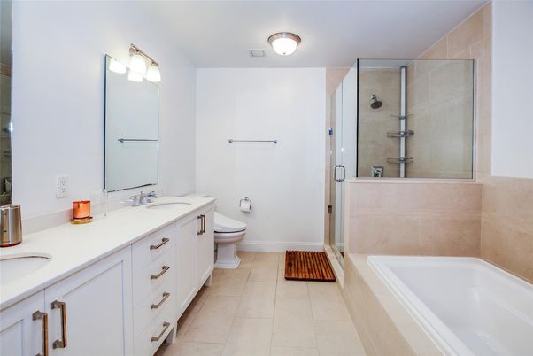 Bathroom, Dual Sink Vanities, Glass Shower, Interior