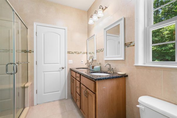 Bathroom, Dual Sink Vanities, Glass Shower, Interior