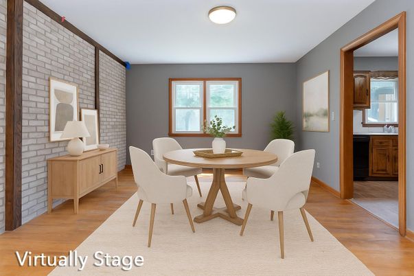 Dining room, Interior, Stone Walls, Wood Texture Flooring
