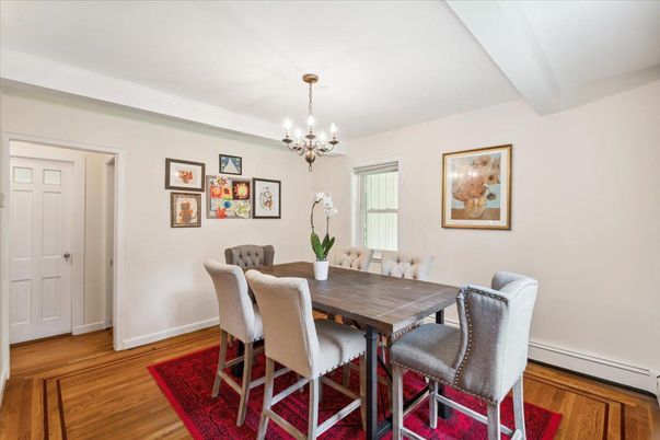 Chandelier, Dining room, Interior, Wood Texture Flooring