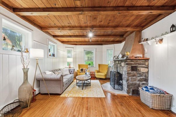 Fireplace, Interior, Living room, Wooden Beams, Wooden Ceilings, Wood Texture Flooring