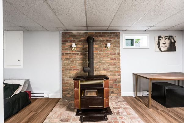 Fireplace, Interior, Stone Walls, Wood Texture Flooring