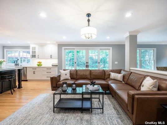 Interior, Kitchen, Living room, Pendant Lights, Recessed Lighting, Wood Texture Flooring